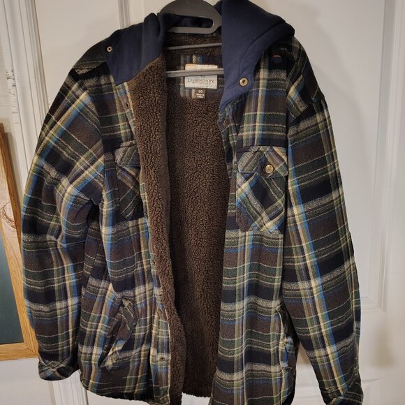 Legendary Men's Camp Night Berber Lined Hooded Flannel Shirtket - Picture 15 of 16